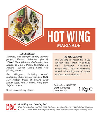 Hot Wing Marinade 20 x 1KG