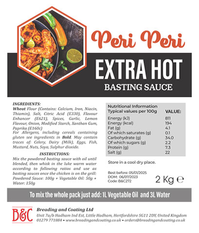 Extra Hot Peri Peri Sauce 5 x 2Kg (Copy)